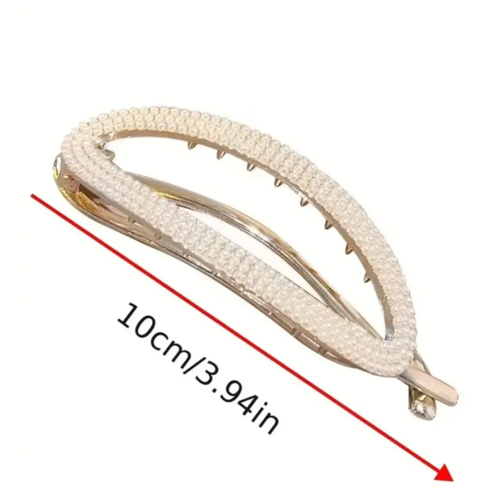 Set of 2 Black & Gold Oval Rhinestone Hair Claw Clips – Elegant & Secure Hold - Picture 7 of 7